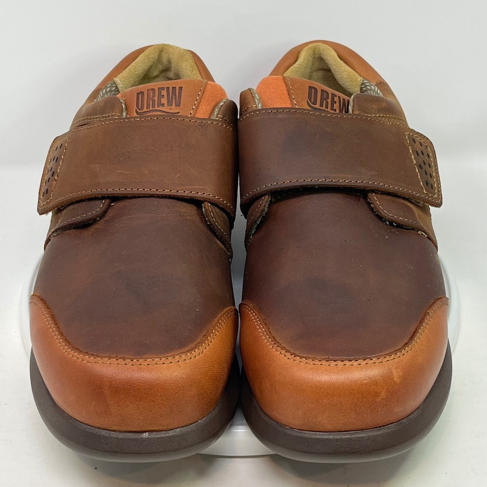 Drew Marshall Mens Brown Leather Walking Shoes 9.5 4W Extra Wide 44011-7T 12